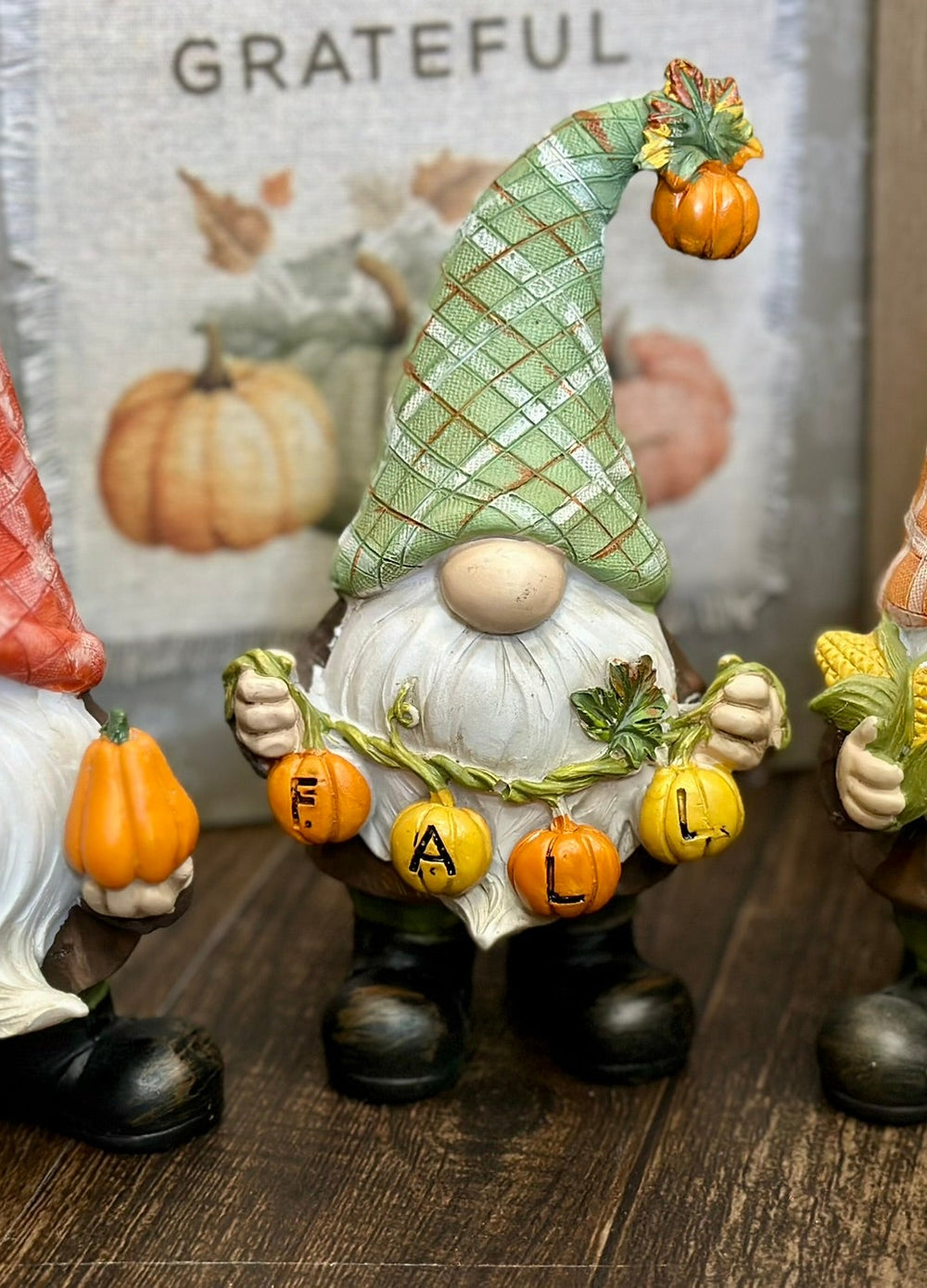 6.1"H Resin Harvest Gnomes