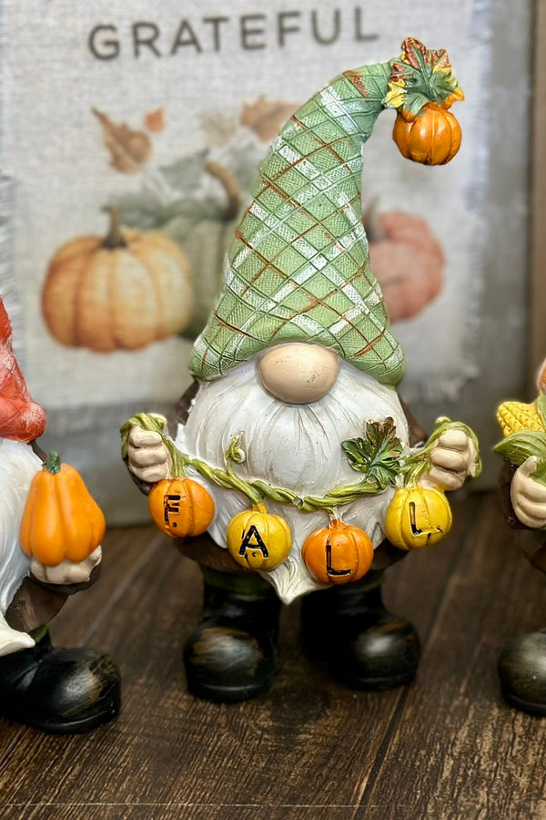 6.1"H Resin Harvest Gnomes