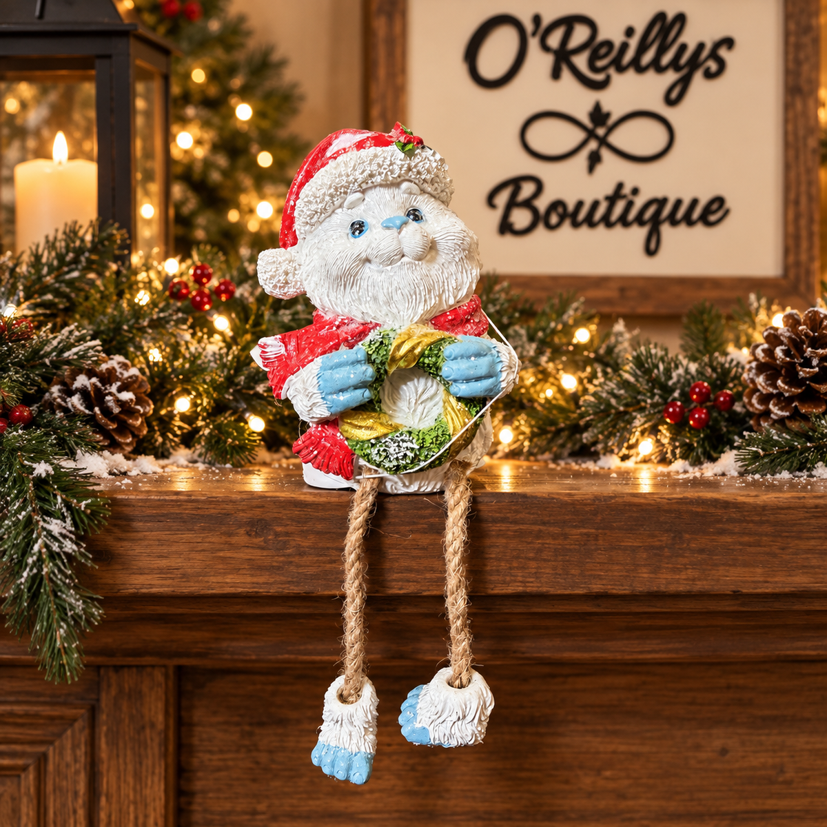 Resin Holiday Yeti Shelf Sitter