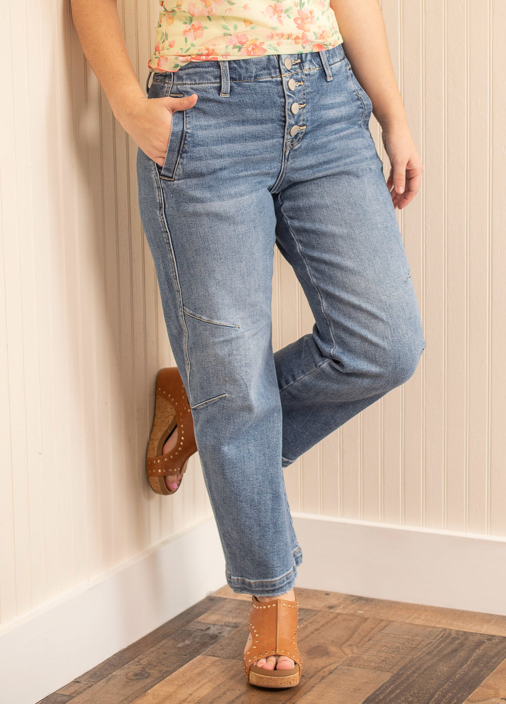 Risen Mid Rise Barrel Jeans
