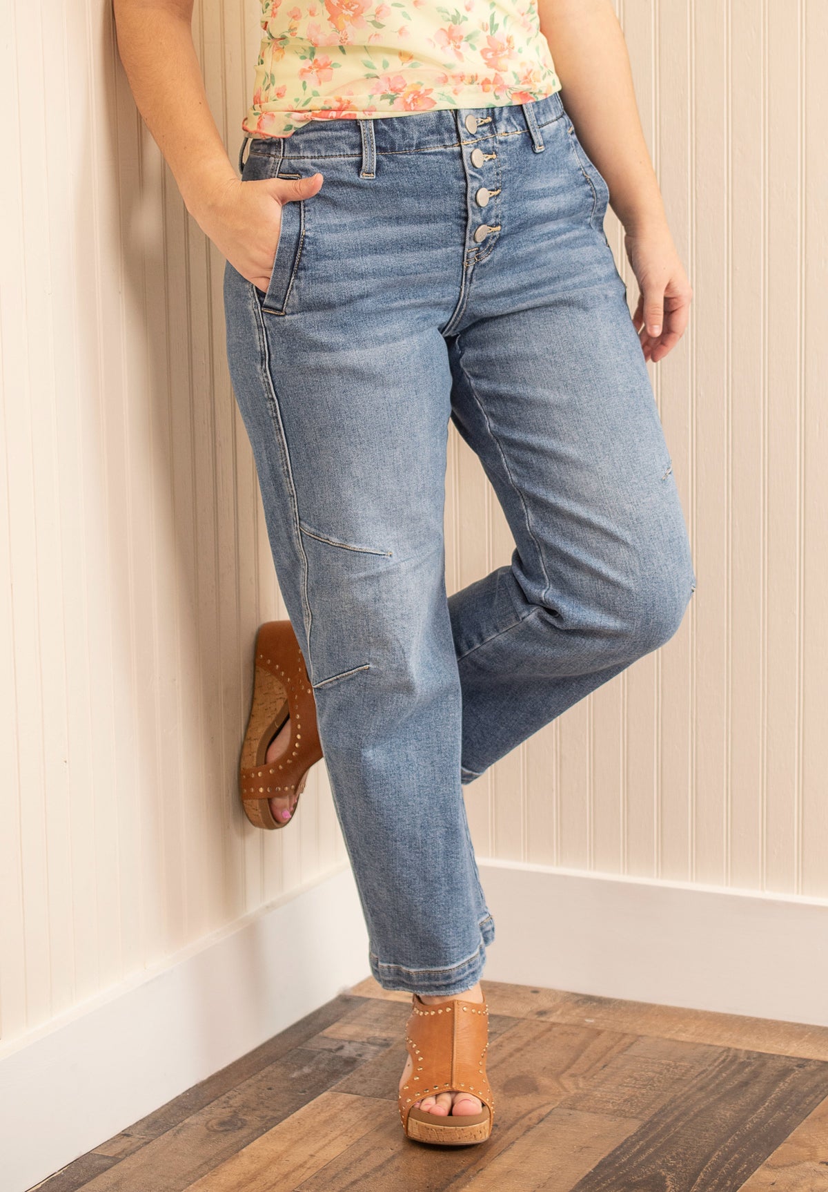 Risen Mid Rise Barrel Jeans