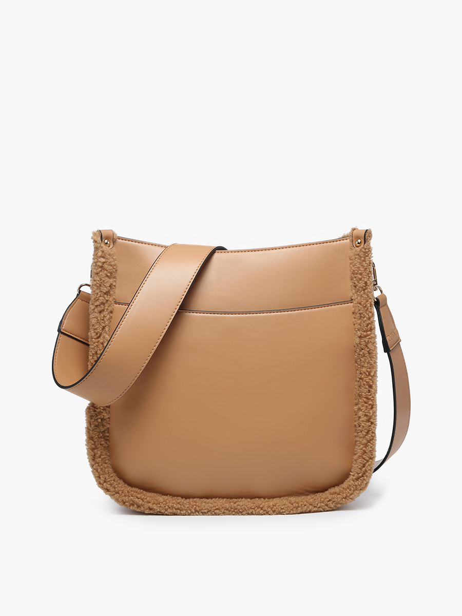 Chloe Teddy Trim Crossbody with Guitar Strap Jen & Co
