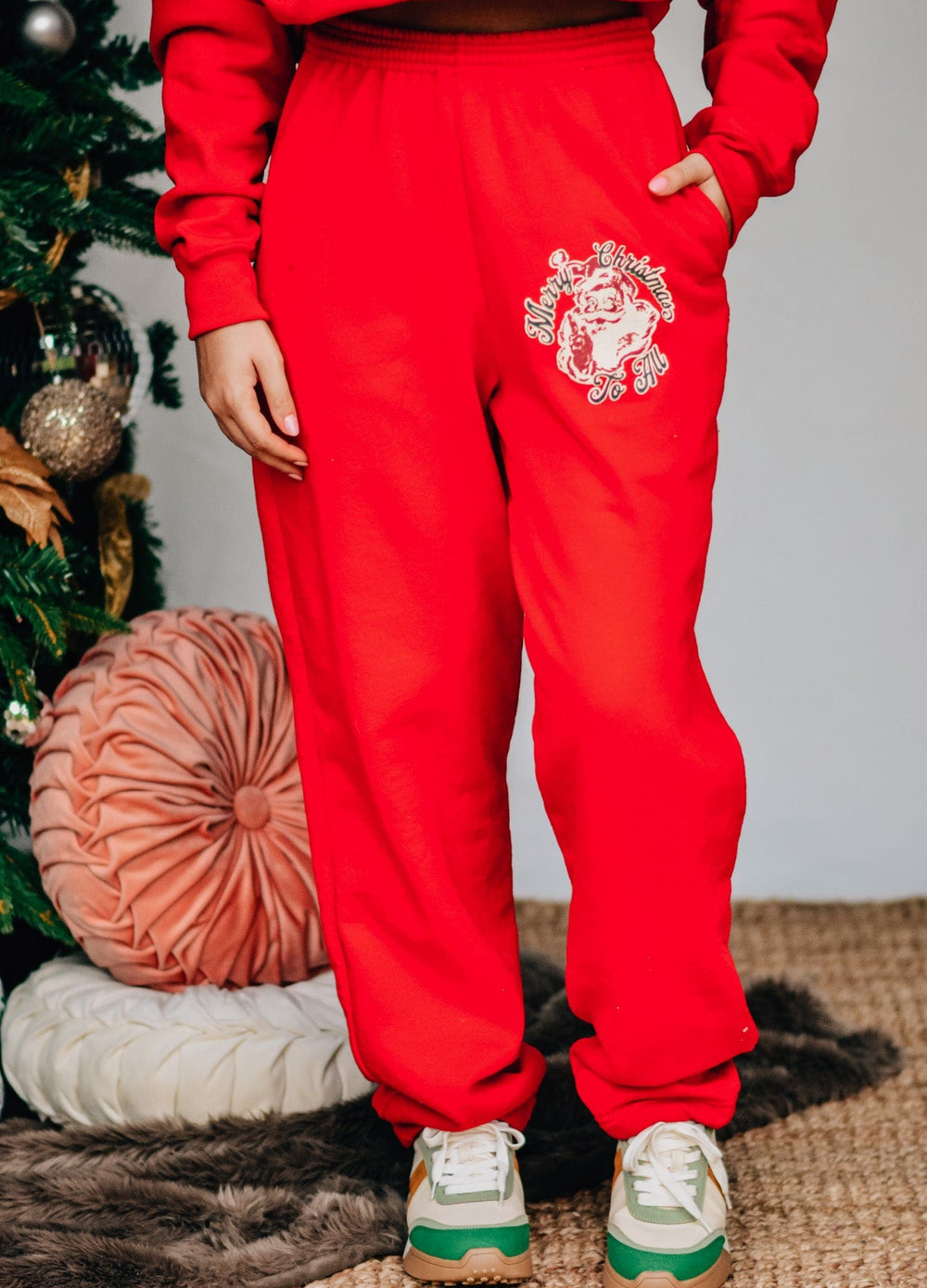 PREORDER- Vintage Santa Red Joggers