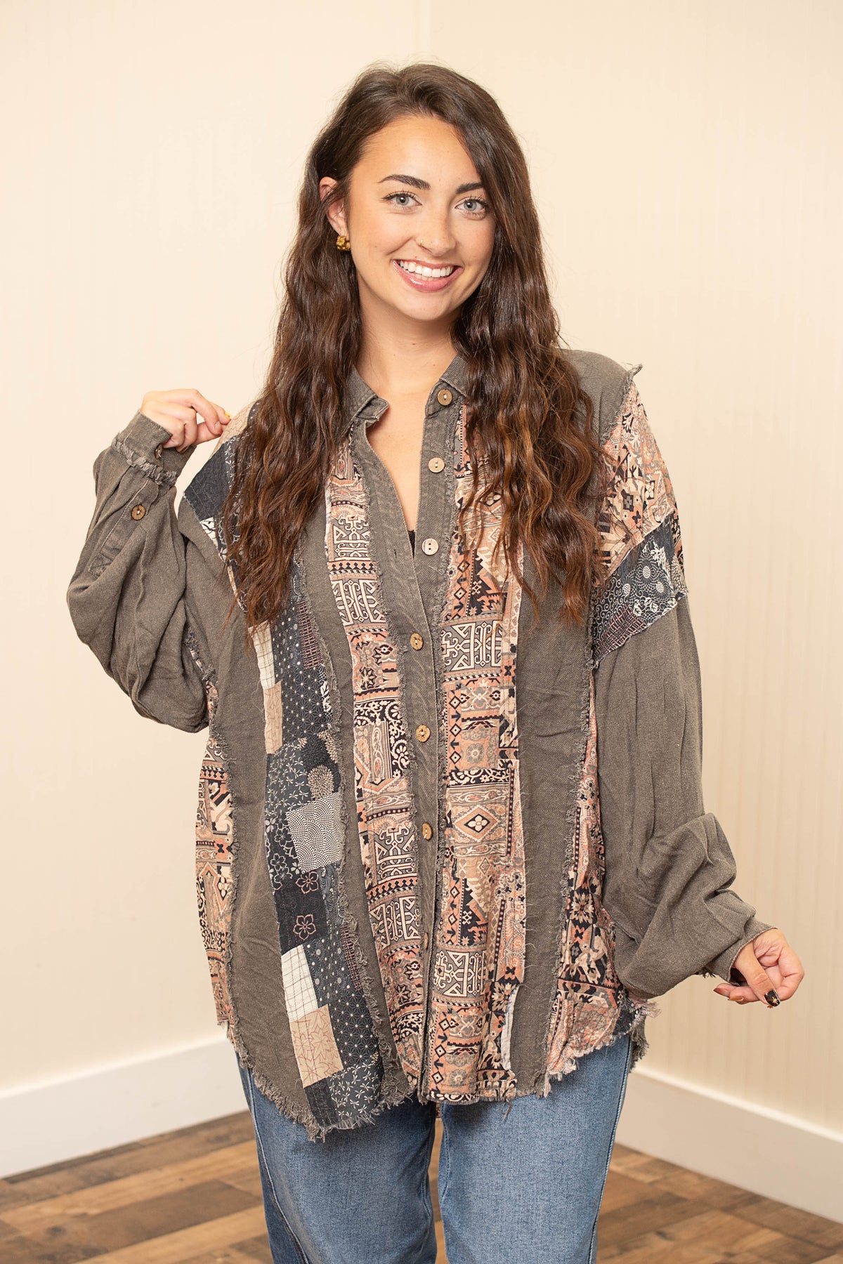 Patchwork Personality Long Sleeve Top