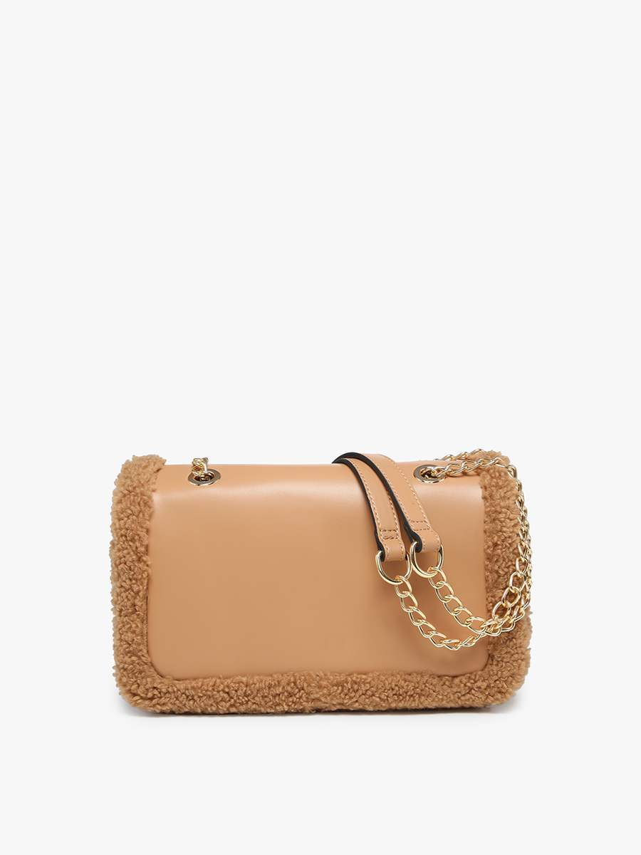 Coco Sherpa Trim Crossbody w/ Chain Strap Jen & co