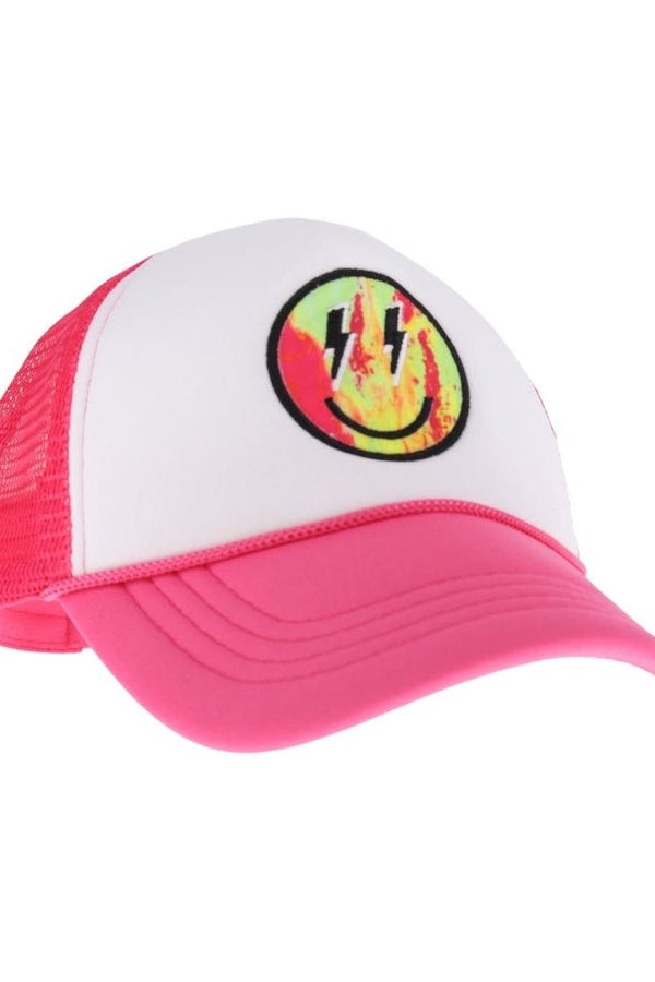C.C Tie Dye Smiley Face Trucker Ball Cap - Multiple Colors