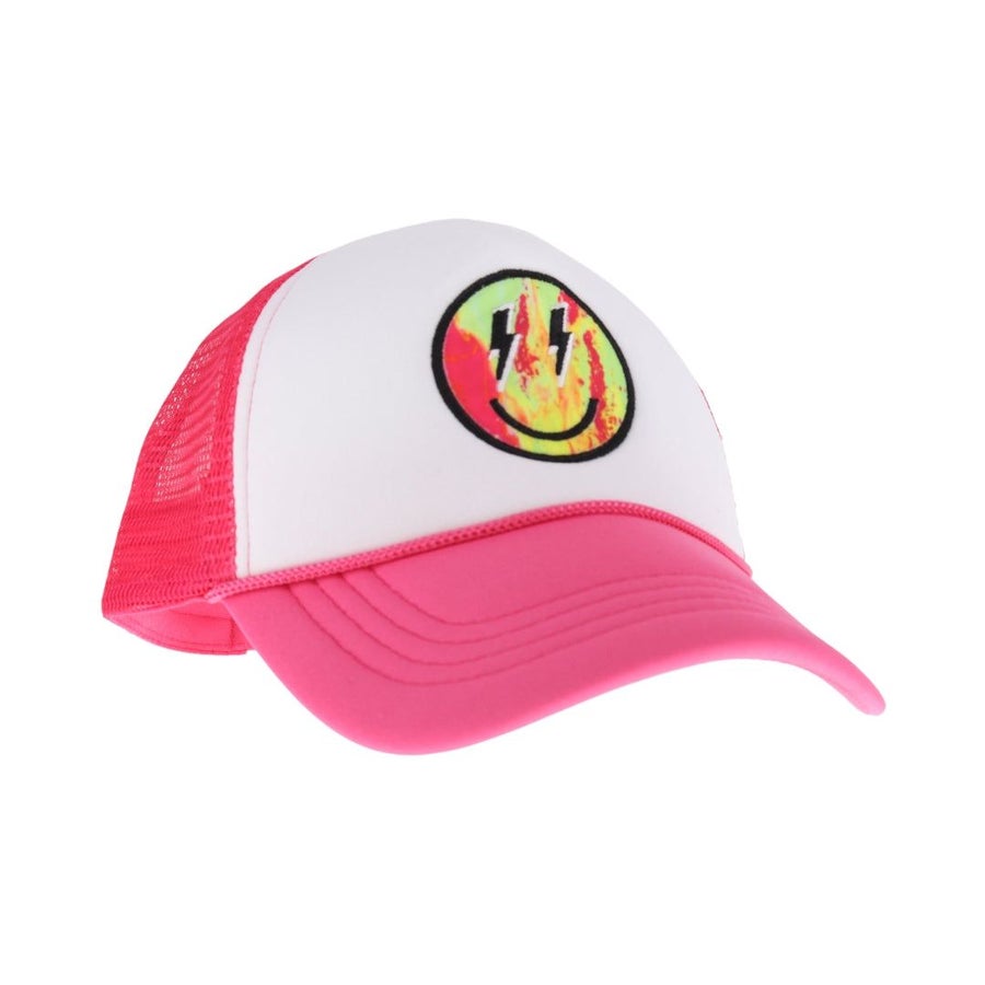 C.C Tie Dye Smiley Face Trucker Ball Cap - Multiple Colors