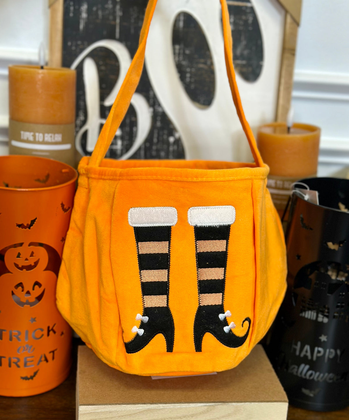 Halloween Baskets in Witch's Shoes