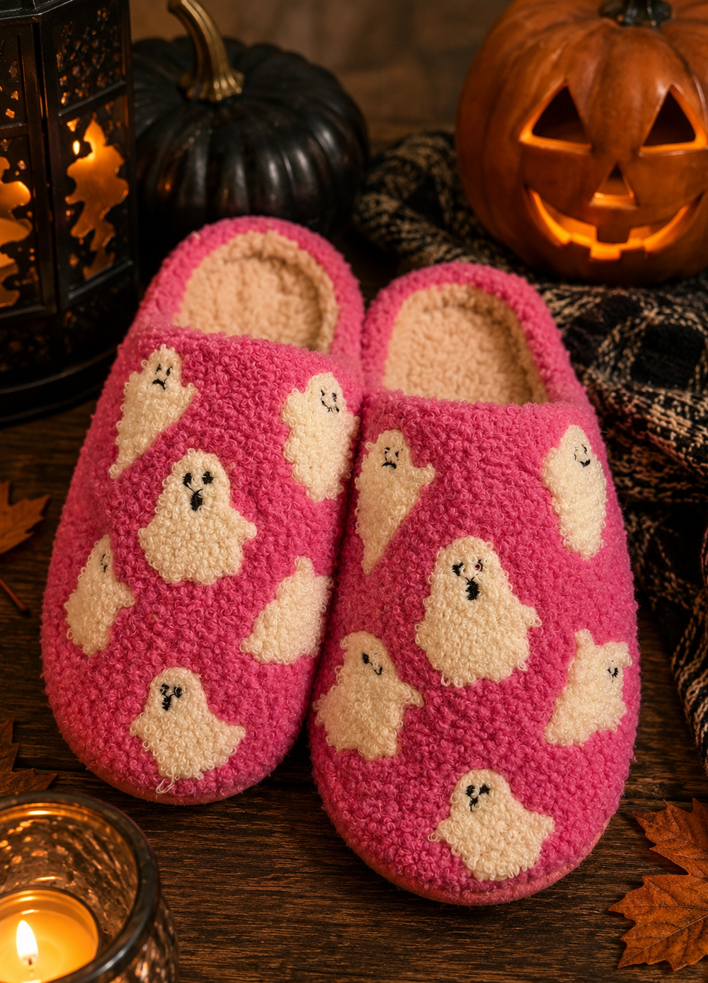 Ghost Time Slippers - Pink