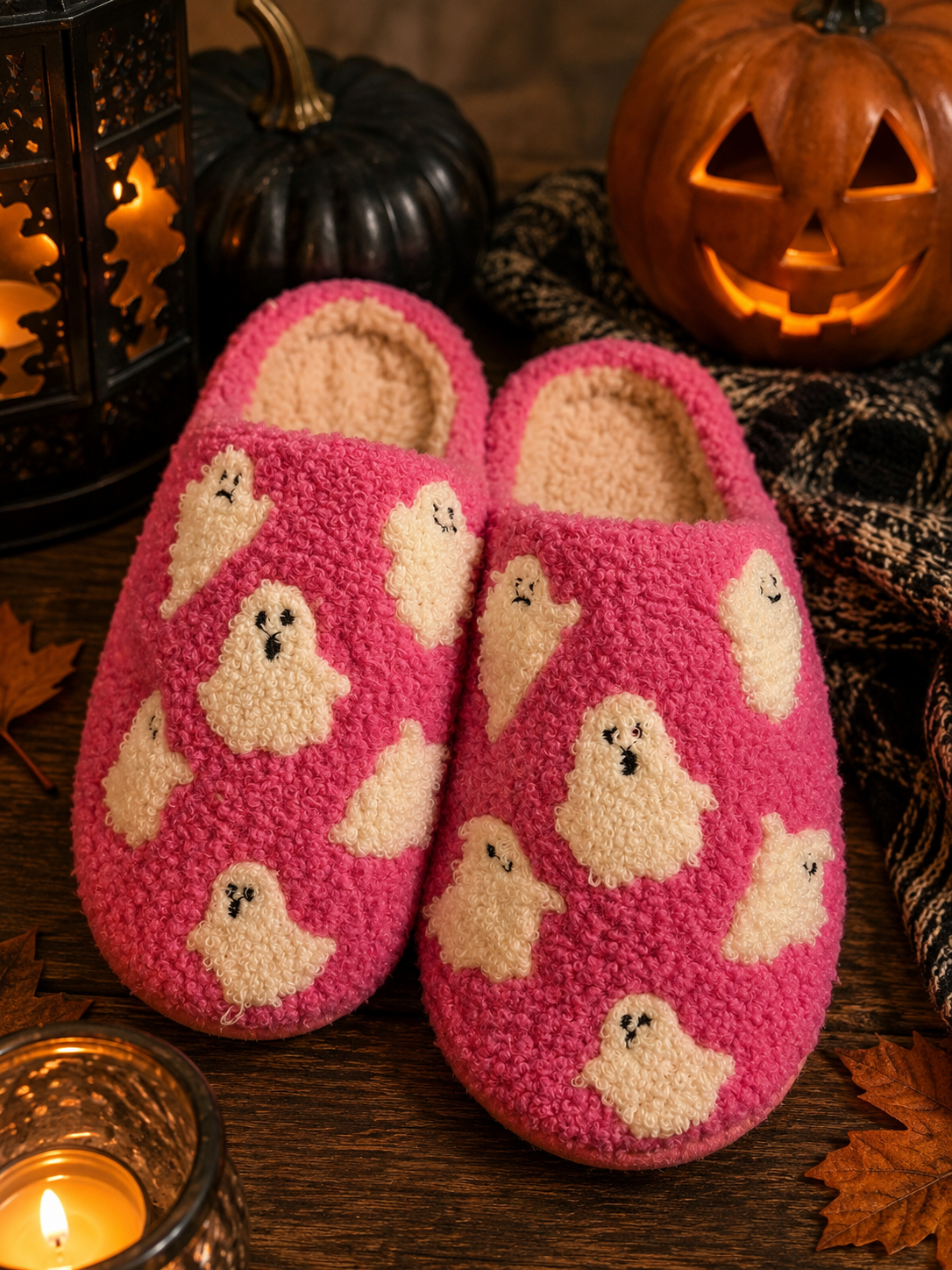 Ghost Time Slippers - Pink