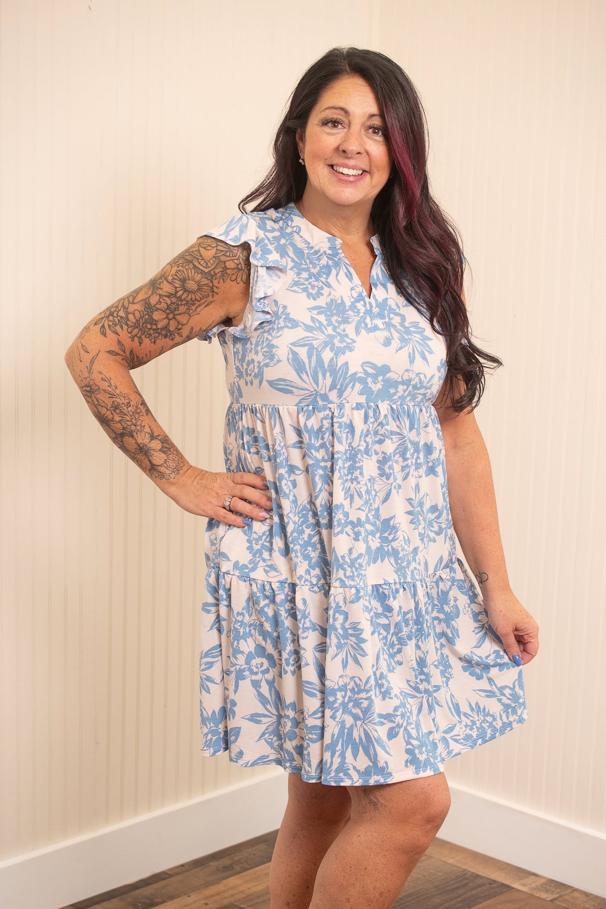 Dear Scarlett See The World Lizzy Forever Dress - Taupe Blue