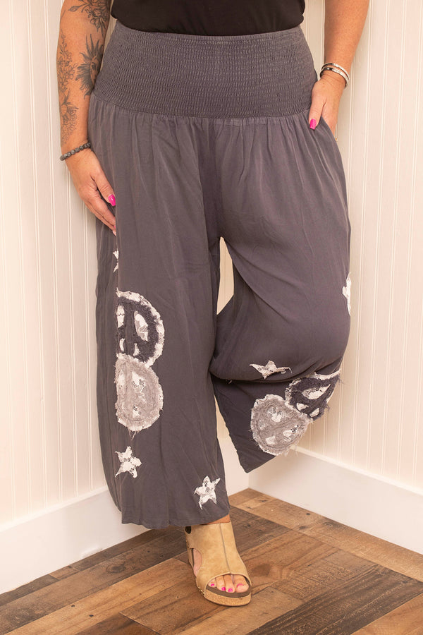 Know Peace Pants - Charcoal