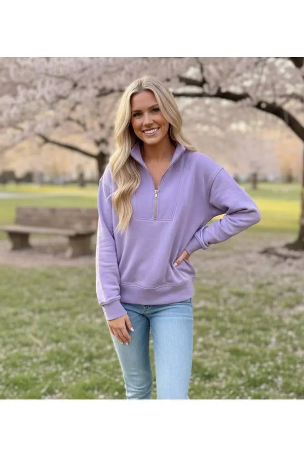 JadyK Isabella 1/2 Zip Sweatshirt - Lilac