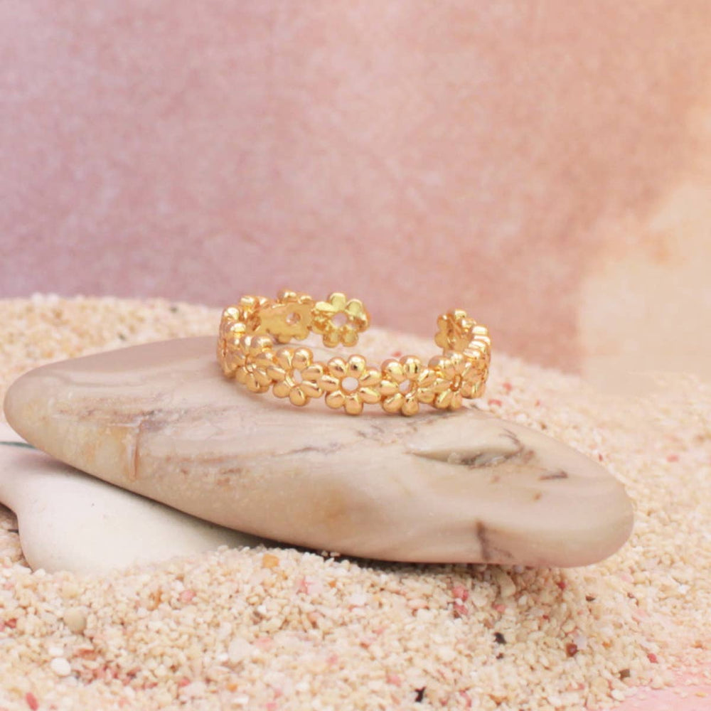 Daisy Chain Gold or Silver Adjustable Toe Ring