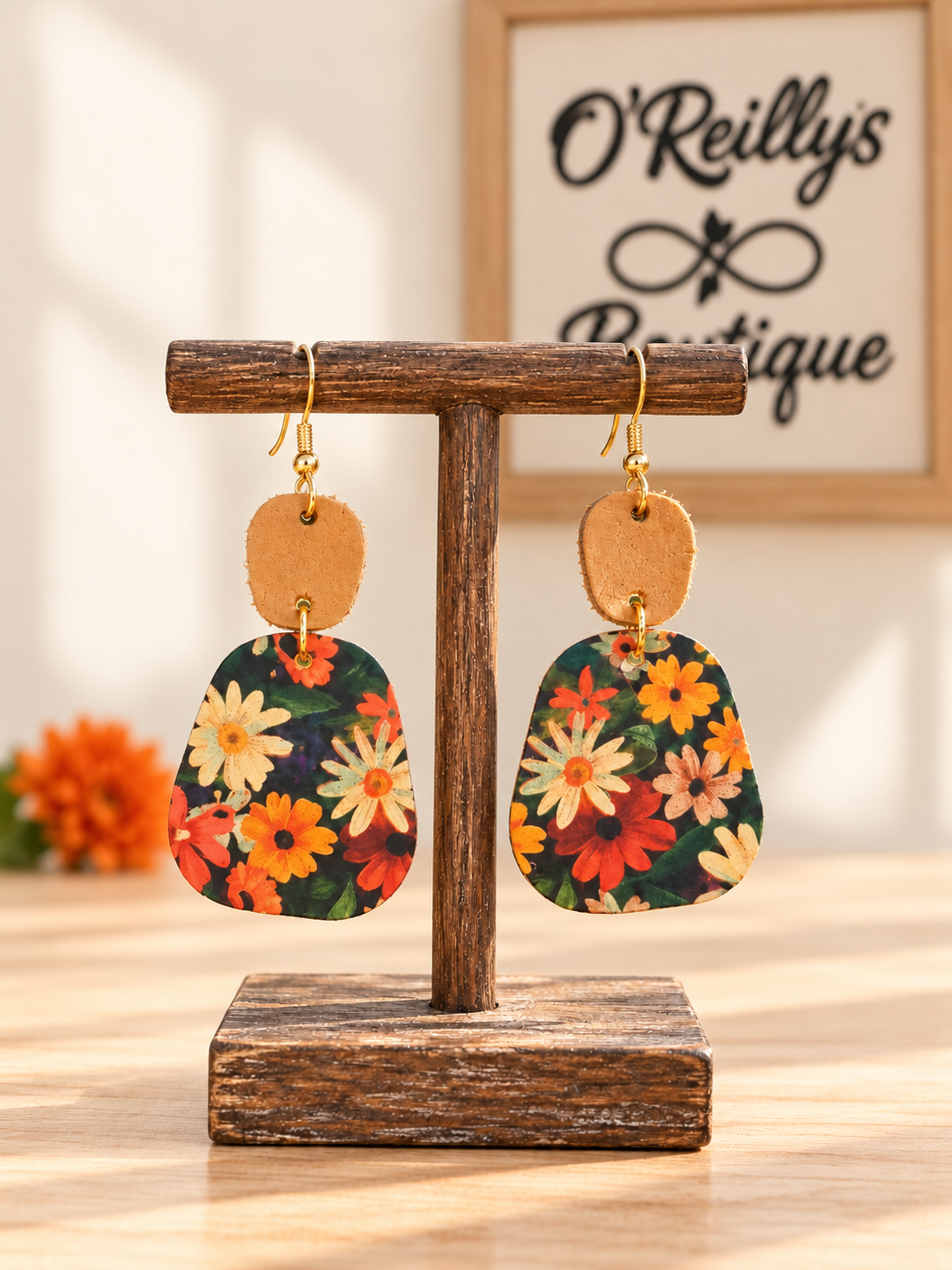 Bleu Olive Fall Daisies Earrings