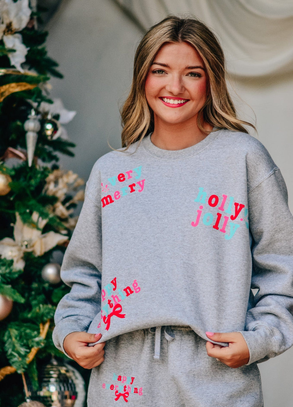 PREORDER- Holly Merry Everything Grey Sweatshirt