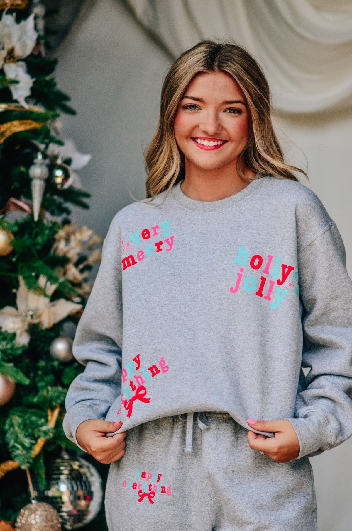 PREORDER- Holly Merry Everything Grey Sweatshirt