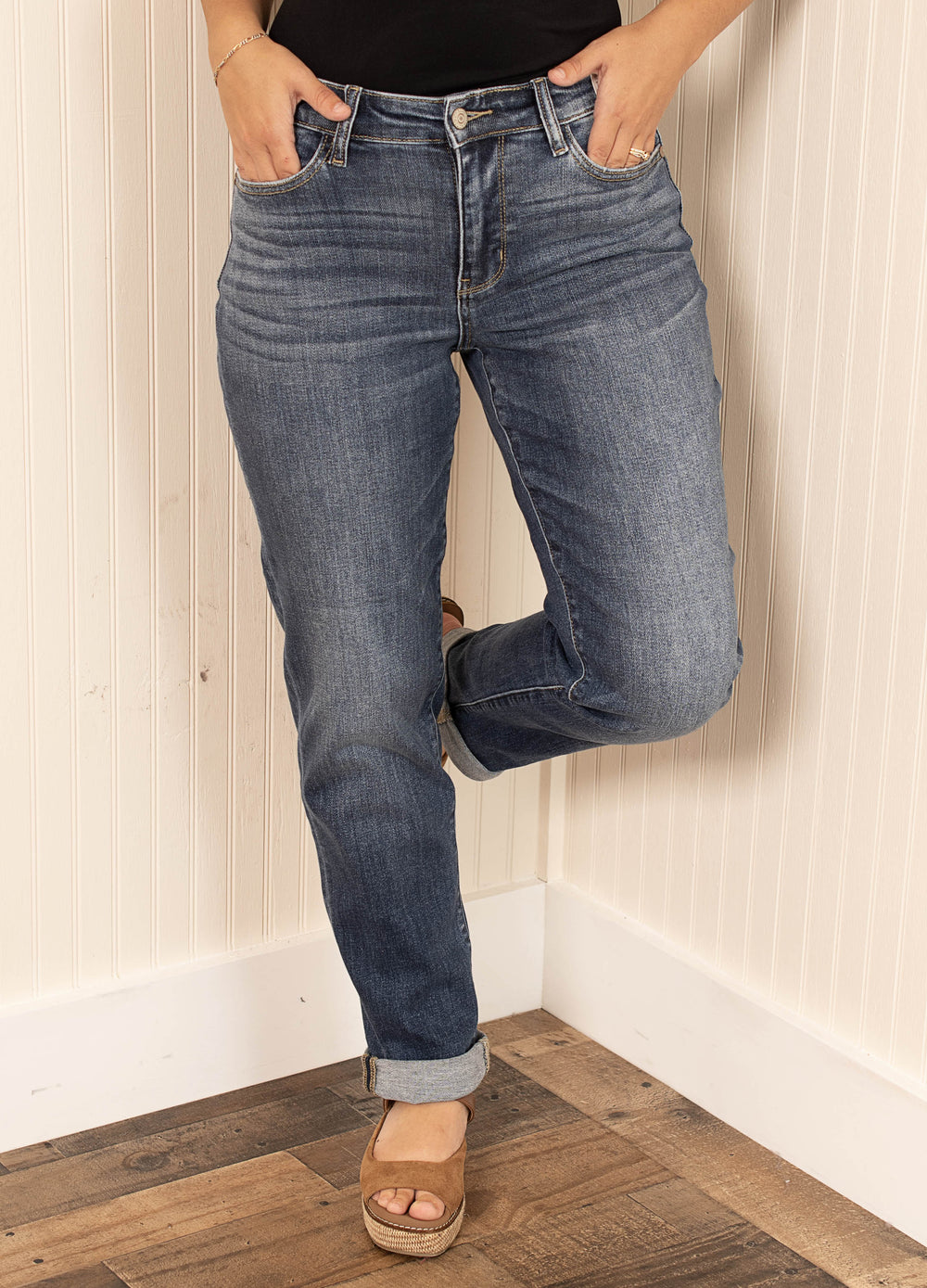 Judy Blue By Your Side Mid Rise Boyfriend Jeans