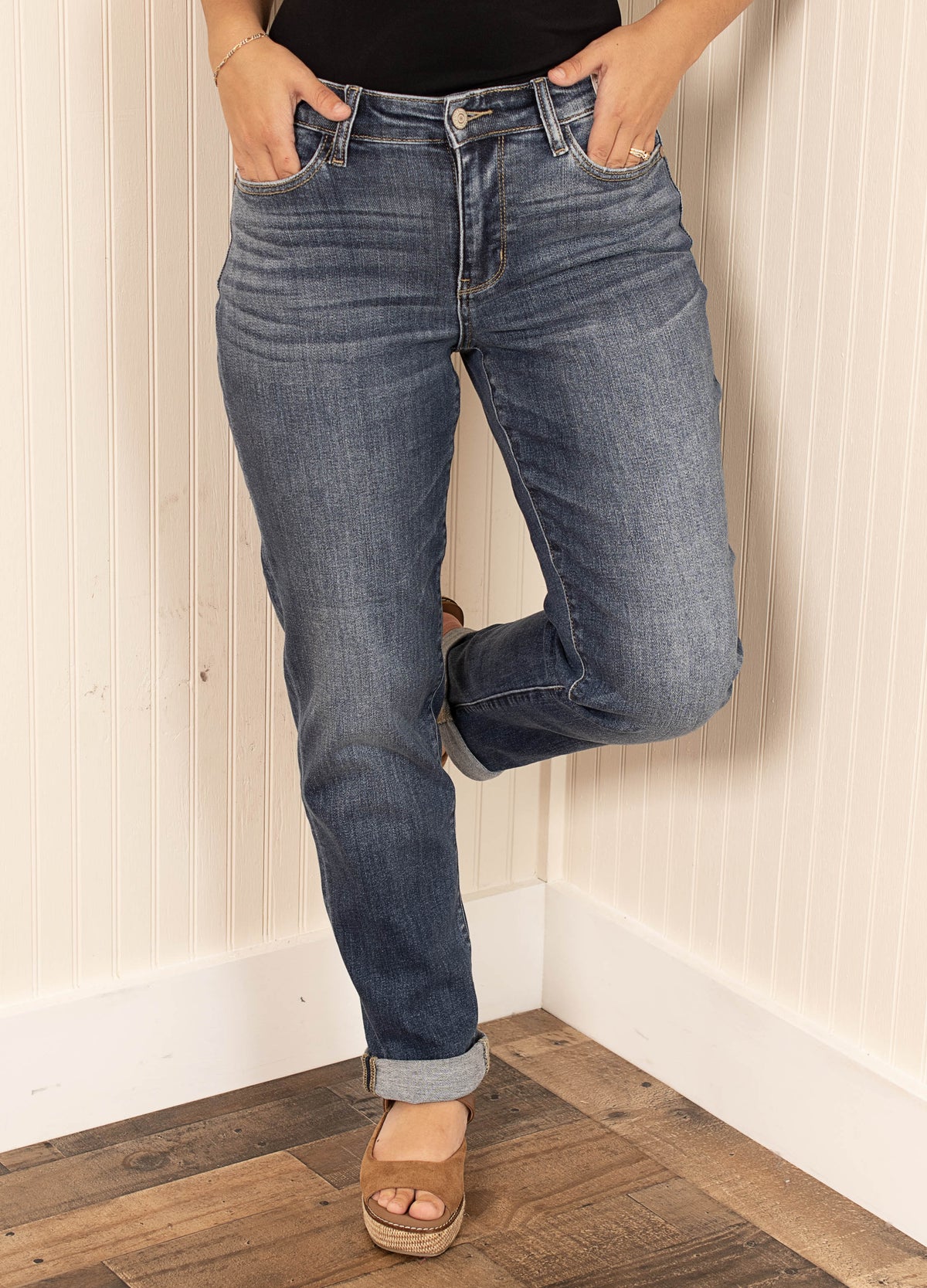 Judy Blue By Your Side Mid Rise Boyfriend Jeans