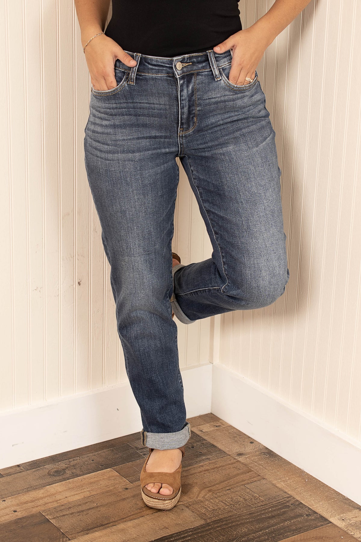 Judy Blue By Your Side Mid Rise Boyfriend Jeans