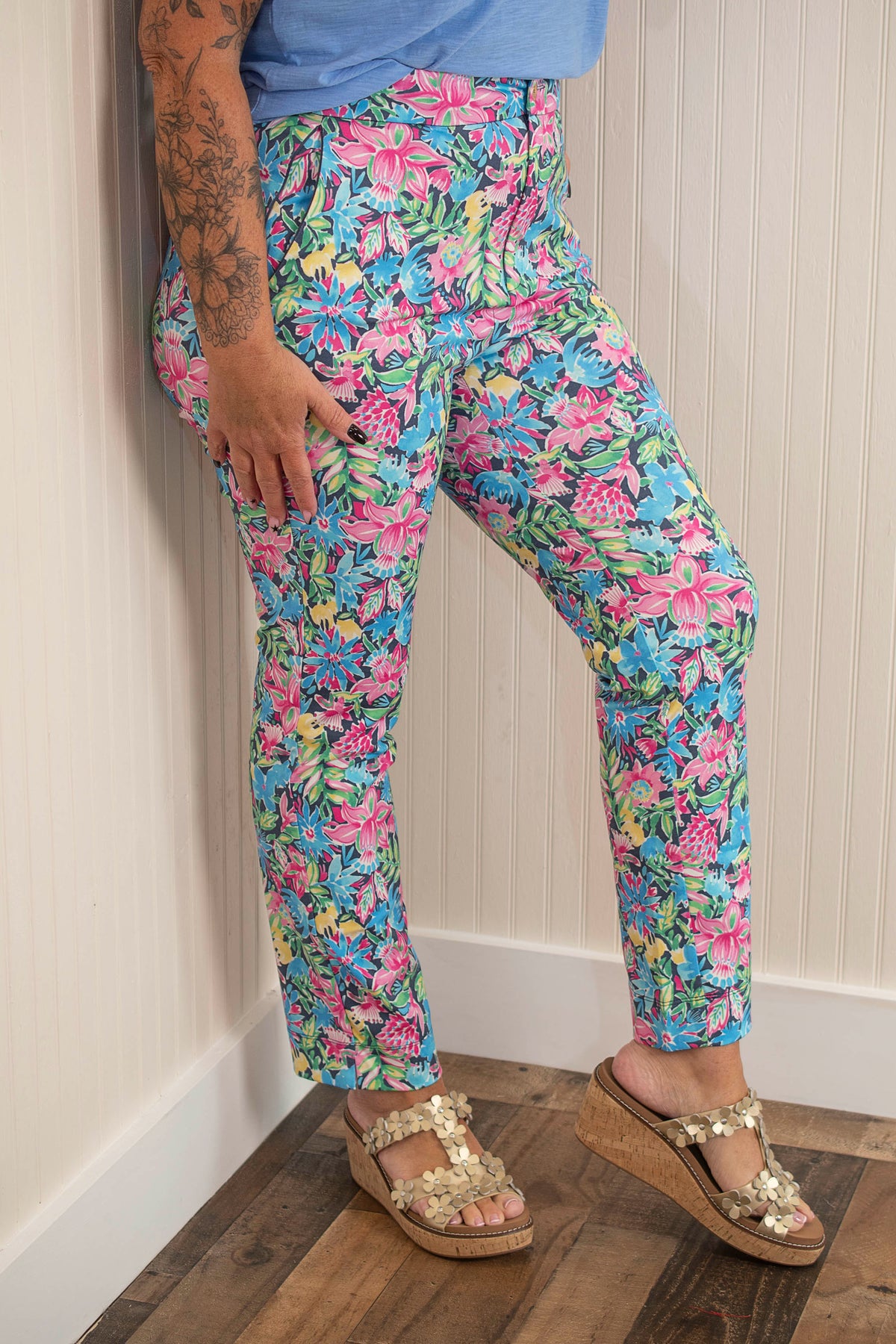 Dear Scarlett Polished & Chic Mon-Relaxed Pants - Navy Multi