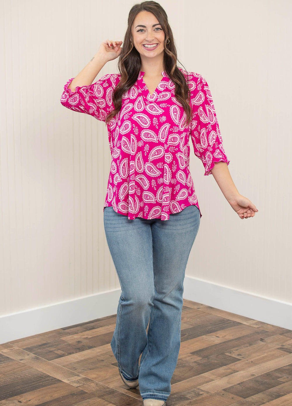 Dear Scarlett Bold Moves Only Smocked Lizzy Top - Hot Pink