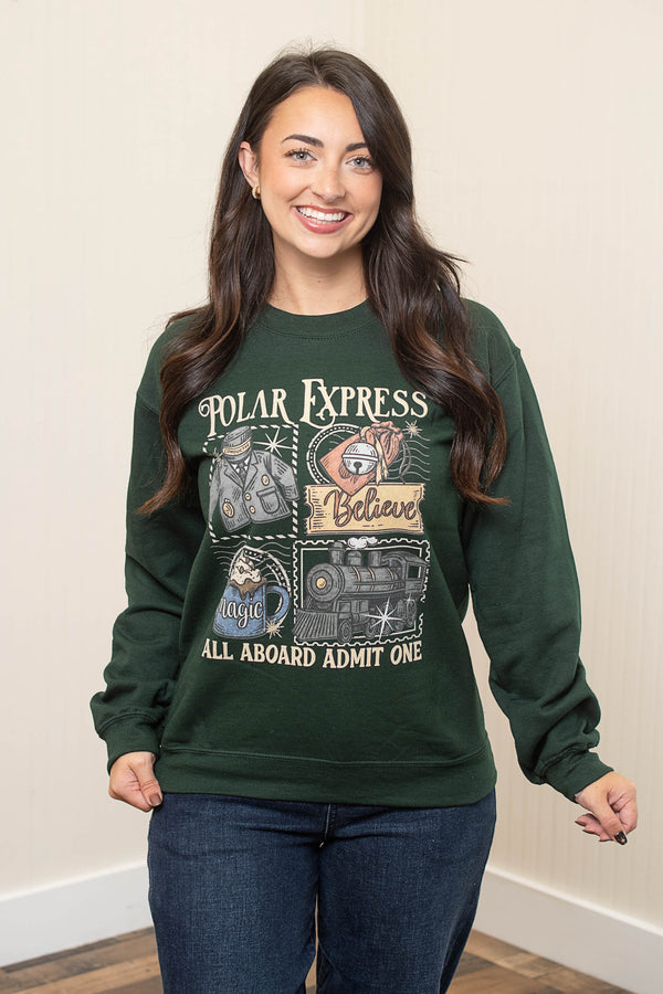 Polar Express All Aboard Admit One Sweatshirt