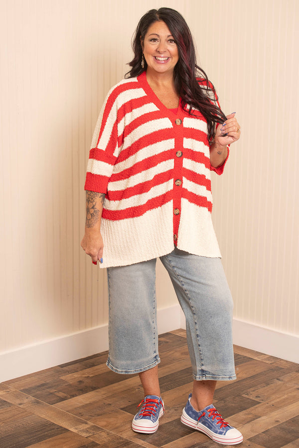 Nothing But Yes Cardigan - Red