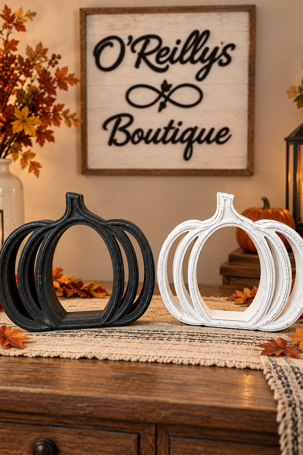 Cutout Pumpkin Frame Block - Multiple Colors