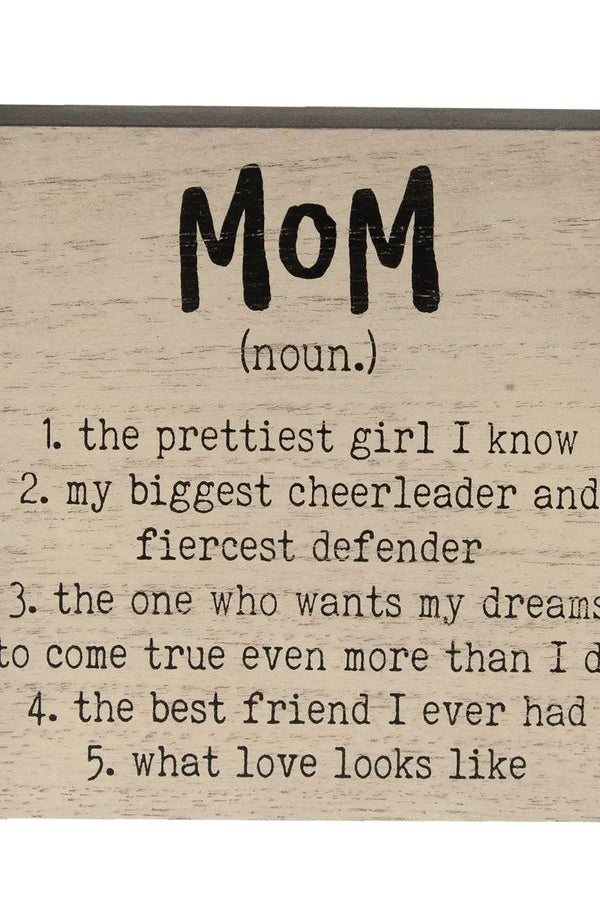 The Definition Of Mom Sign