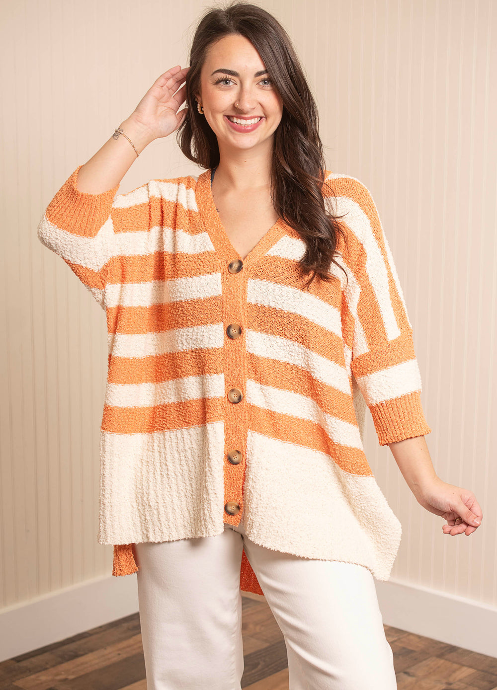 Nothing But Yes Cardigan - Orange