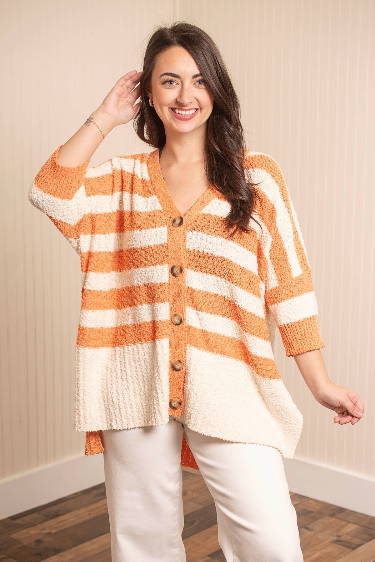 Nothing But Yes Cardigan - Orange