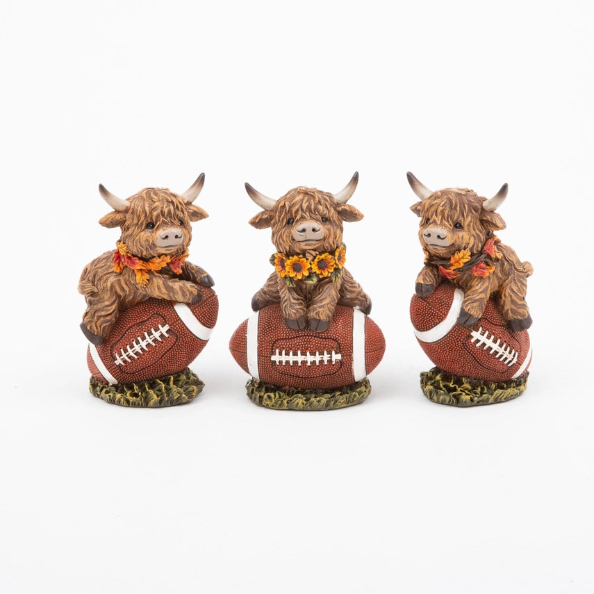 Resin Harvest Highland Cow On Football - Multiple Designs