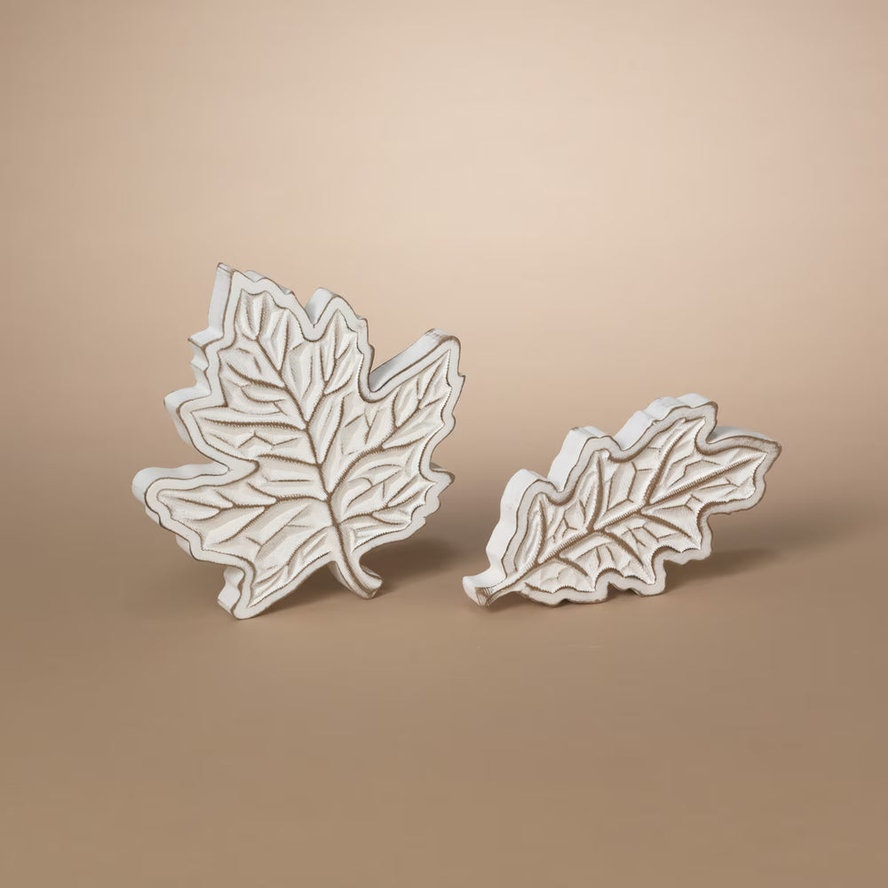 Carved Wood Harvest Leaf - 2 Sizes