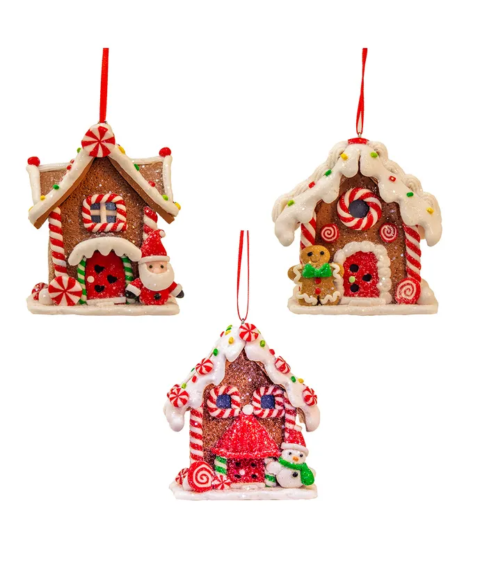 Gumdrops & Giggles Gingerbread House Ornaments