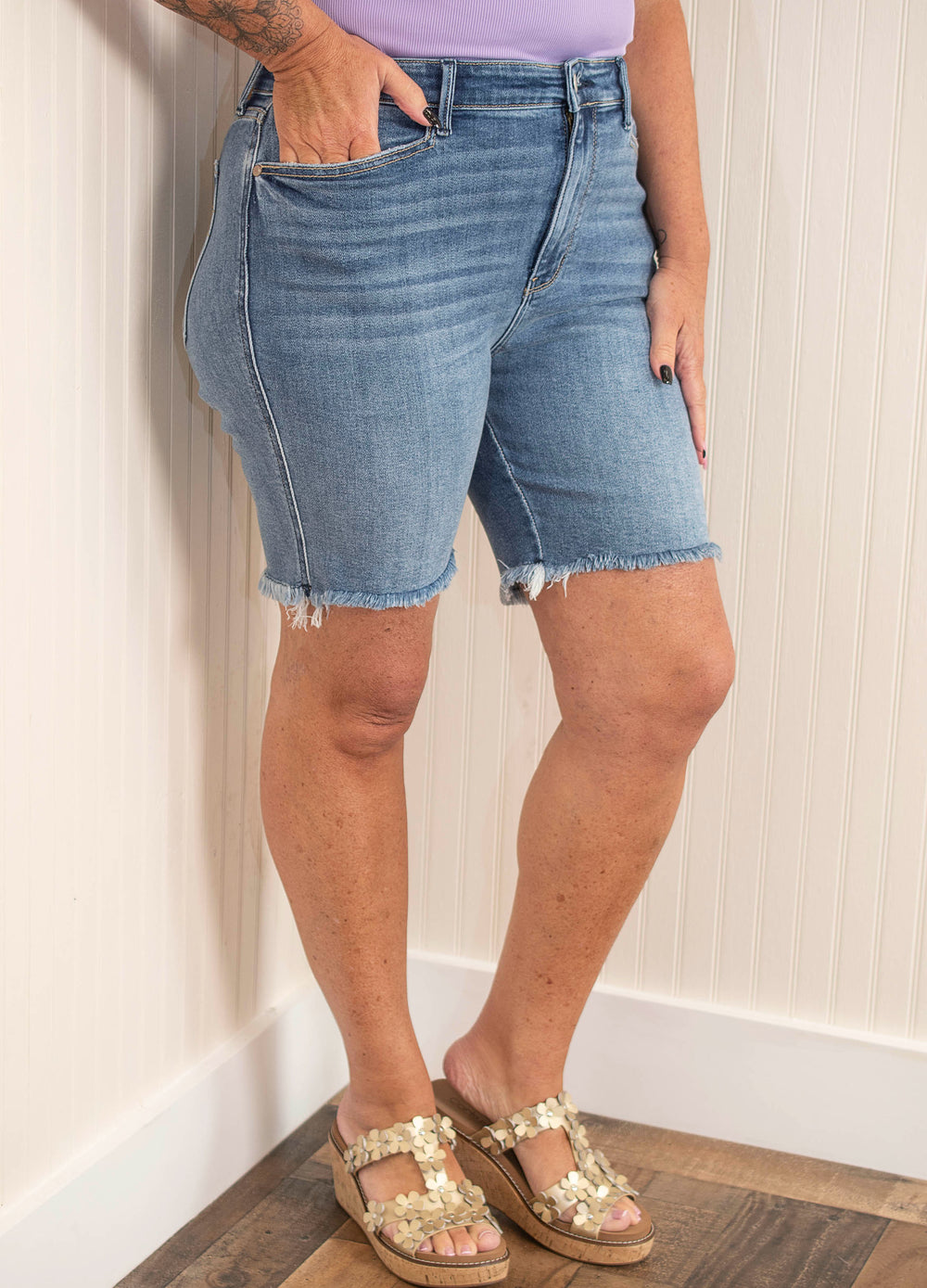 Judy Blue Chase The Sun Bermuda Shorts - Dark