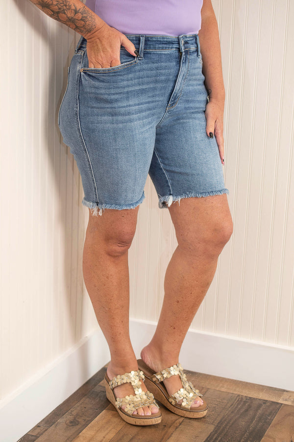 Judy Blue Chase The Sun Bermuda Shorts - Dark