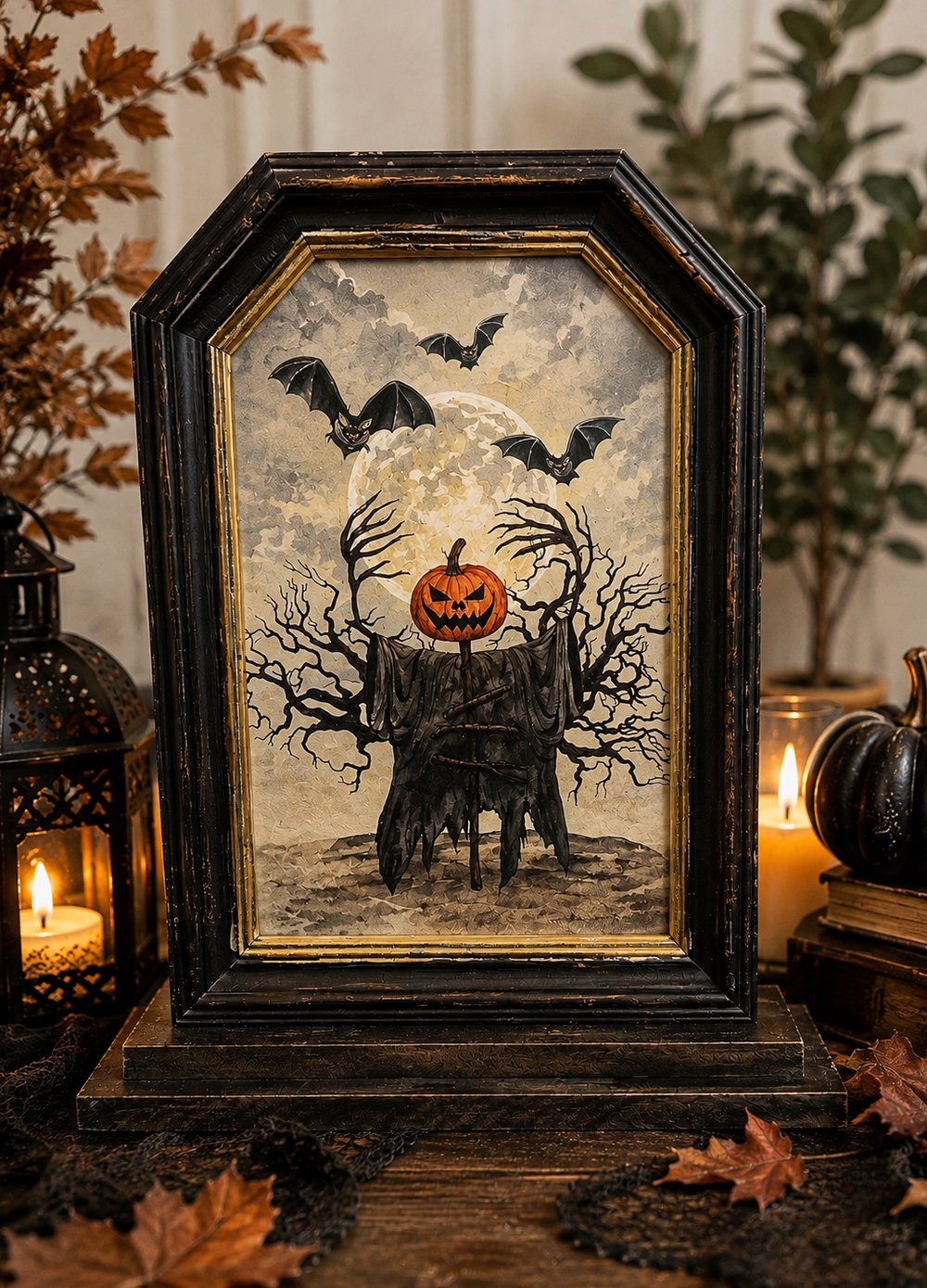 Wood Halloween Ghost Picture