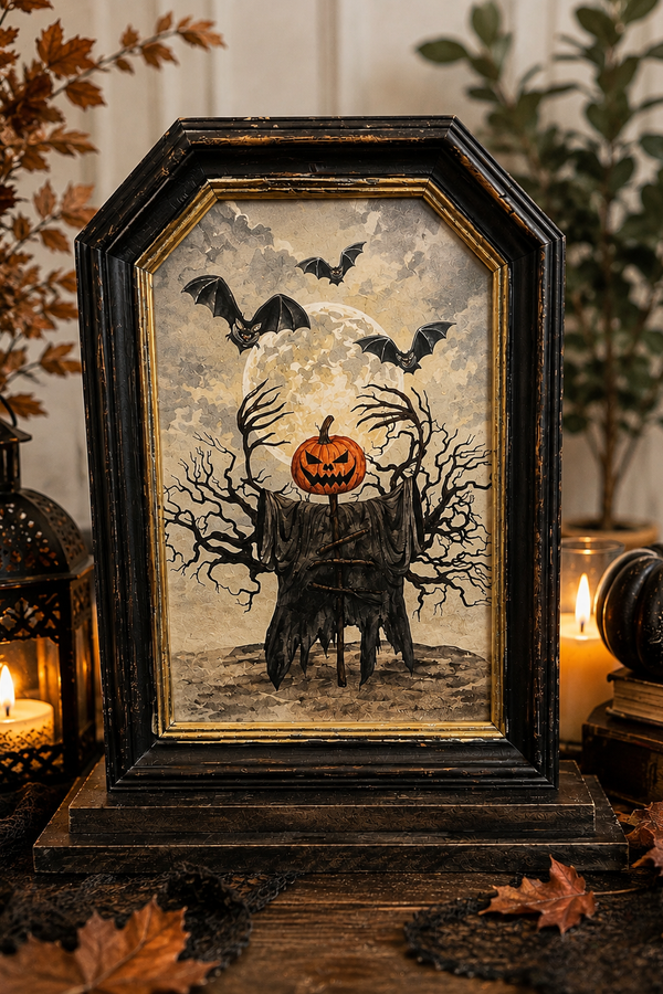 Wood Halloween Ghost Picture