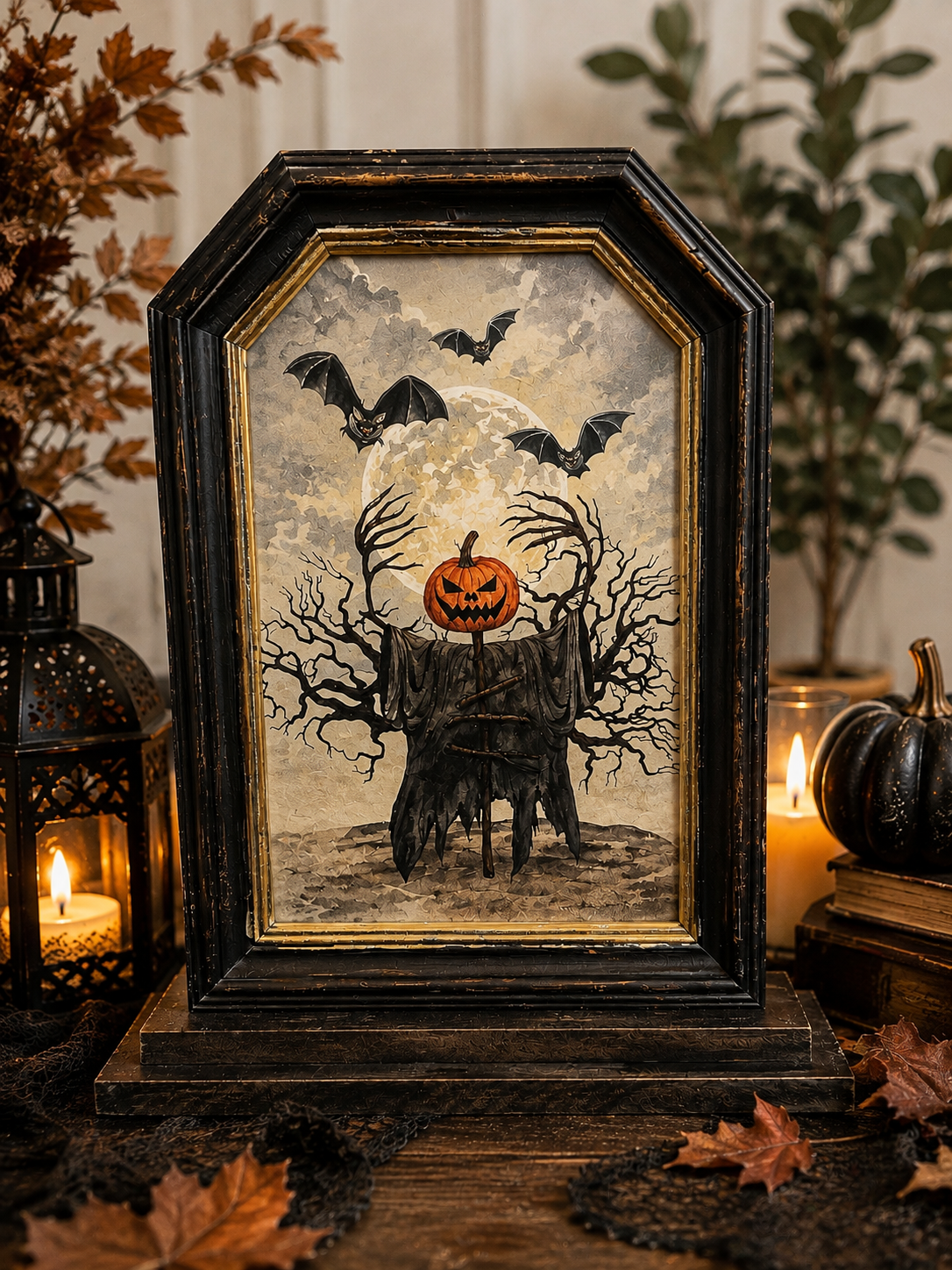 Wood Halloween Ghost Picture