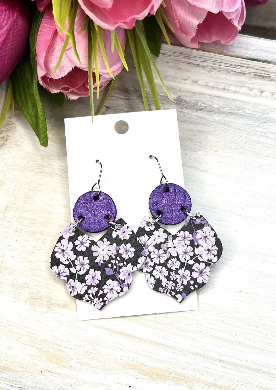 Purple Phlox Earrings