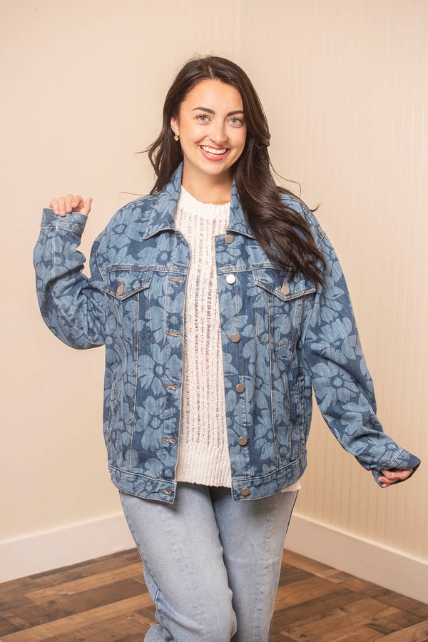 Wildflower Nights Denim Jacket - Dark