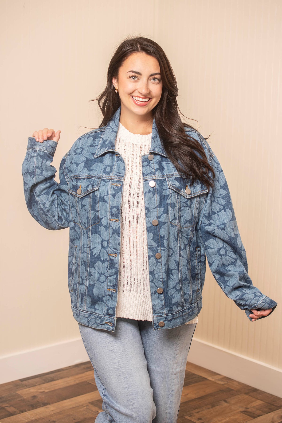 Wildflower Nights Denim Jacket - Dark