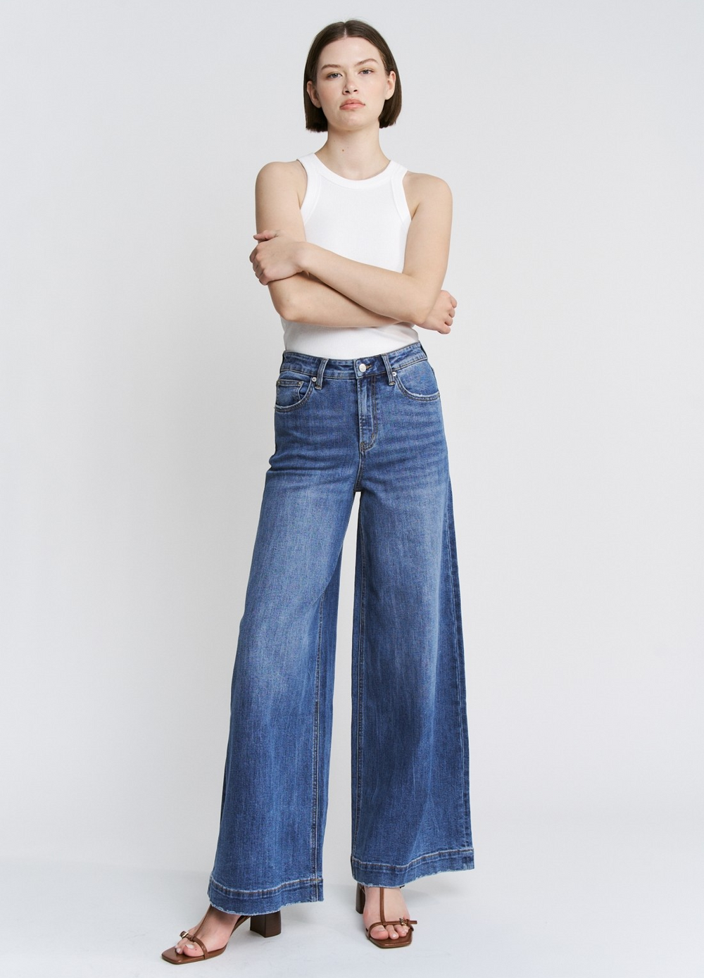 PREORDER- Super High Wide Leg Slouchy Wash Jeans
