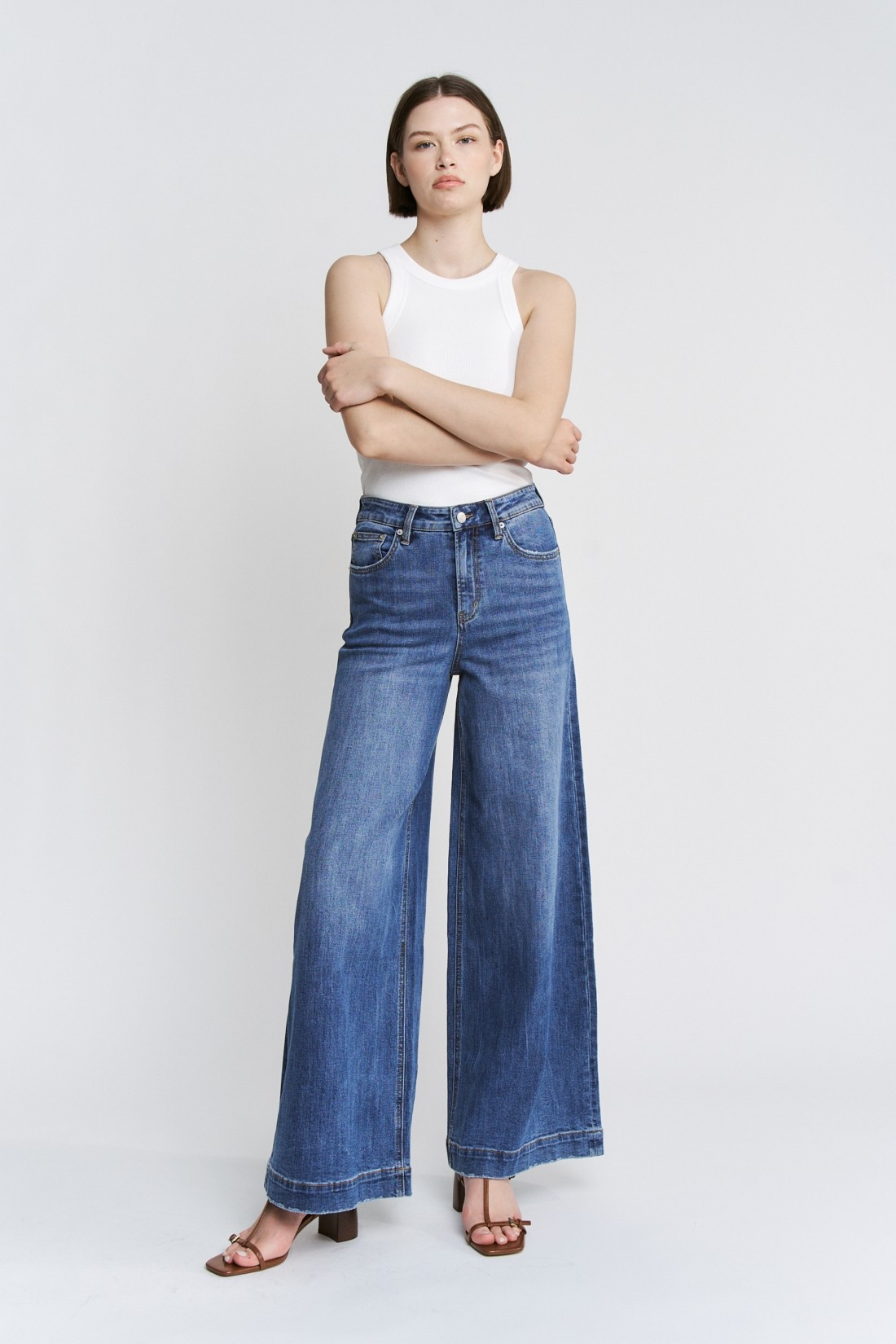 PREORDER- Super High Wide Leg Slouchy Wash Jeans