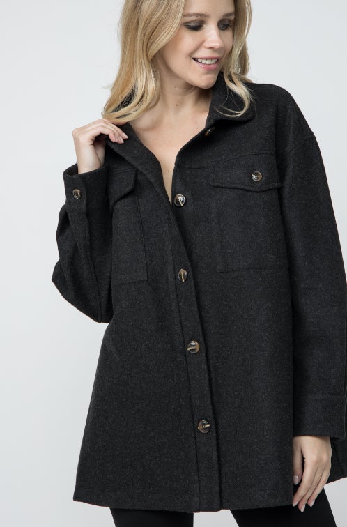 Button Up Boyfriend Jacket - Multiple Colors