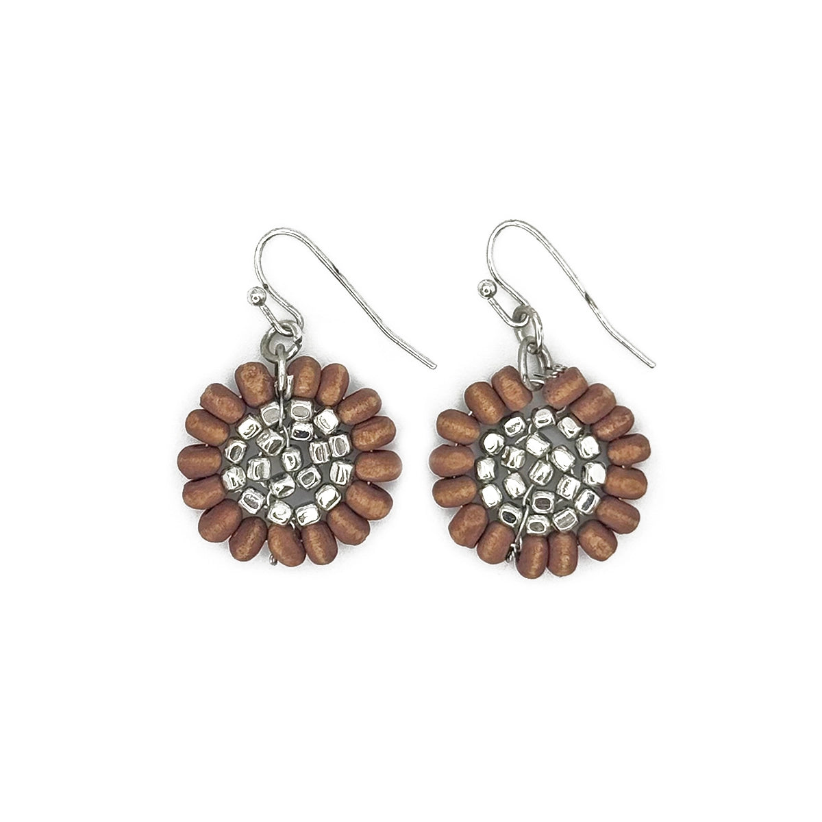Bloom Drop Earrings in Brown