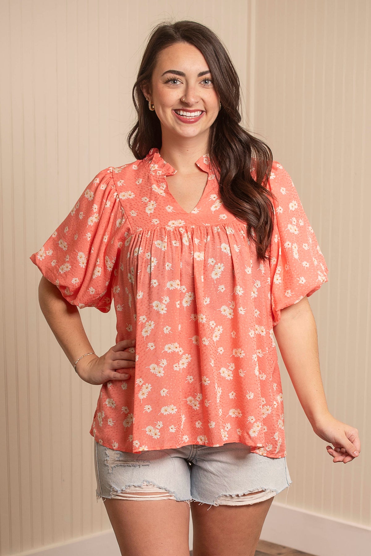 Seal My Fate Top - Coral