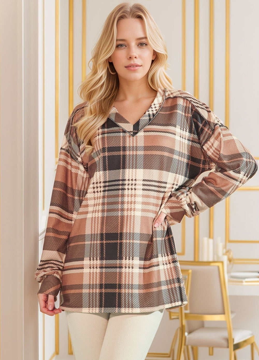Lets Plaid Around Top *Final Sale*