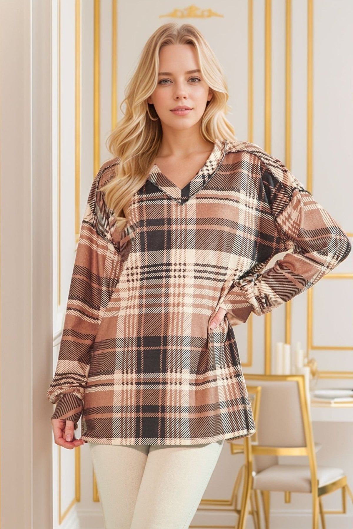 Lets Plaid Around Top *Final Sale*